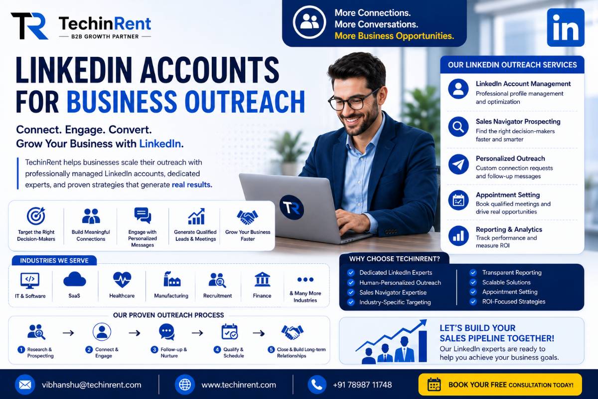 LinkedIn Accounts for Business Outreach: Scale Your B2B Growth with TechinRent